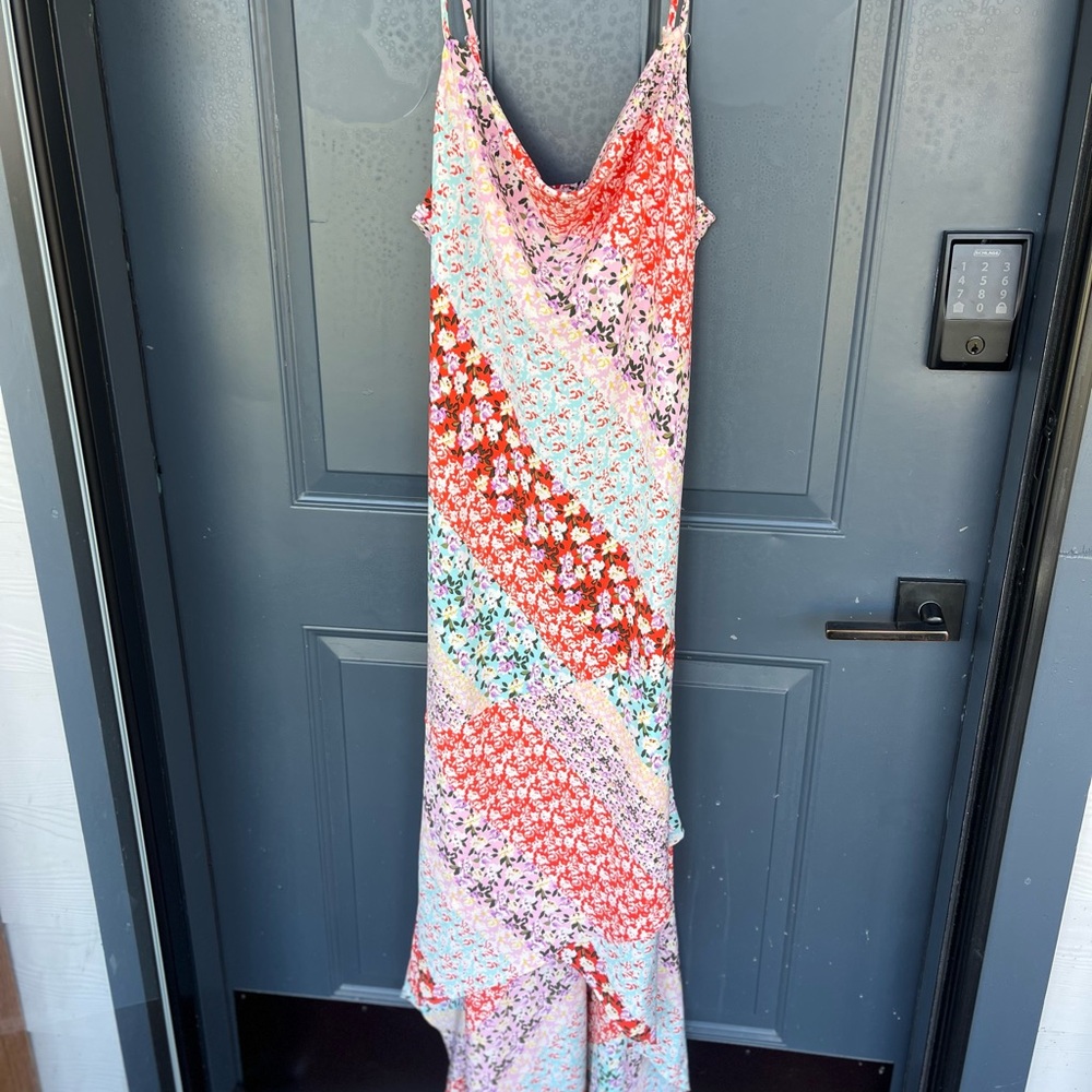 Altar'd State Pink Multi Floral Slip Dress